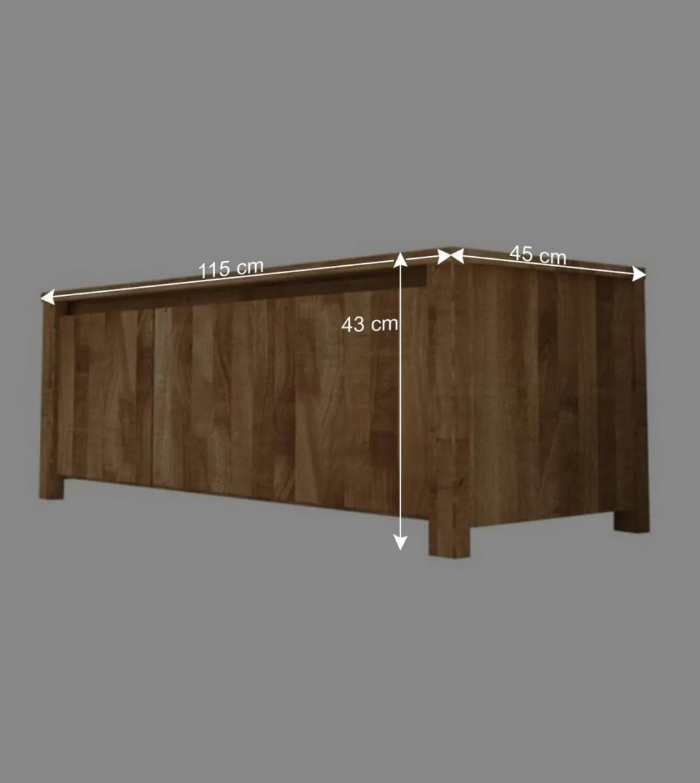 Wohnen Tv & Hifi-Möbel|Lowboards<TV Lowboard Nadalia aus Wildeiche Massivholz