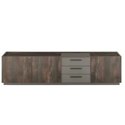 Wohnen Wohnwände<TV Lowboard und Wandregal Set - Mundo (zweiteilig)