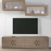 Wohnen Wohnwände<TV Möbel Set in Esche Dunkel - Lacruzira (vierteilig)