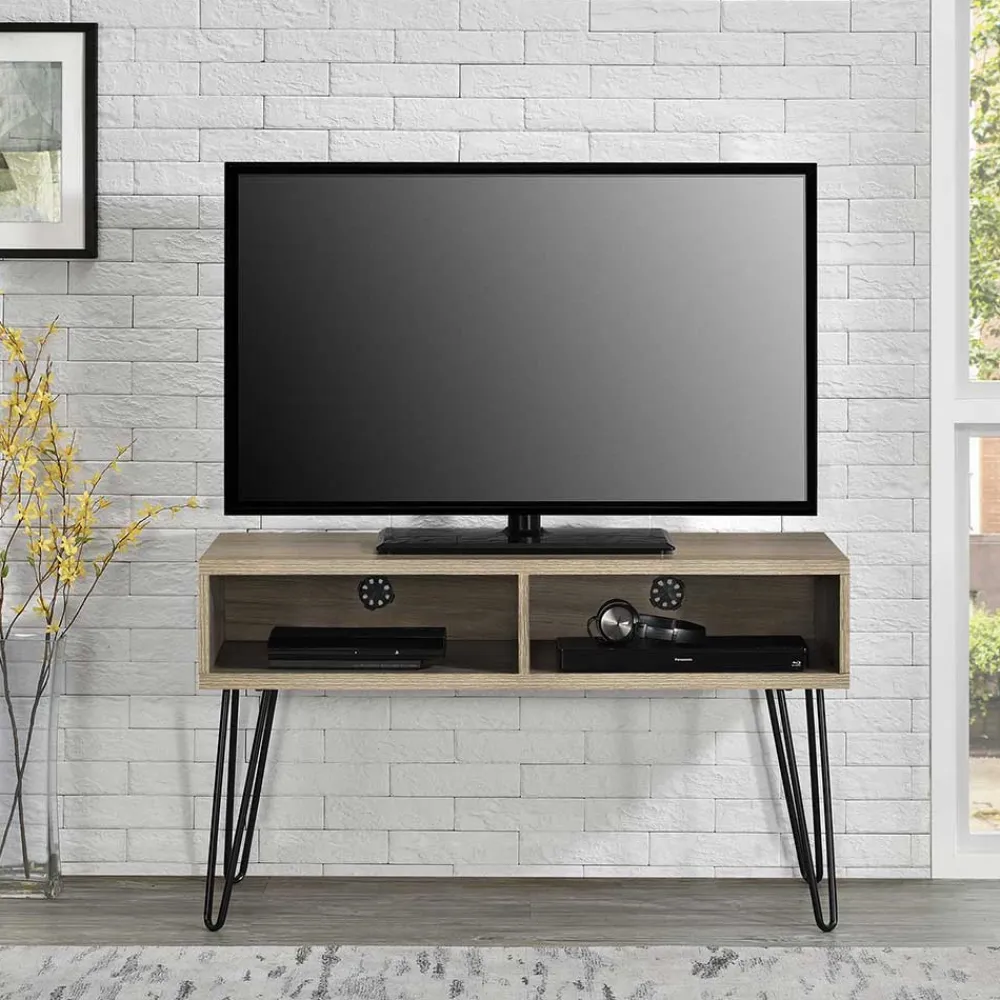 Wohnen Tv & Hifi-Möbel|Lowboards<TV Regal in Eiche Holzoptik & Schwarz - Esberg