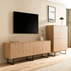 Wohnen Wohnwände<TV Sideboard und Highboard Set - Jaskin (zweiteilig)