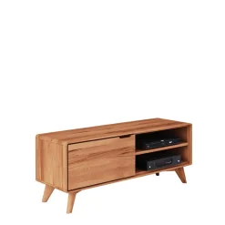 Wohnen Tv & Hifi-Möbel|Lowboards<TV Tisch mit Tür & Fächern aus Kernbuche - Junola