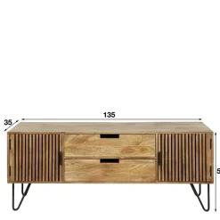 Wohnen Tv & Hifi-Möbel|Lowboards<TV Unterschrank aus Mangoholz in Sandfarben - Baina