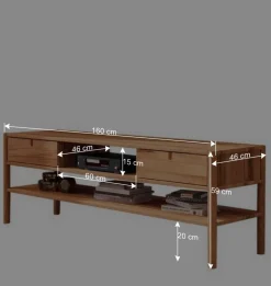 Wohnen Tv & Hifi-Möbel|Lowboards<TV Unterschrank aus Wildbuche Massivholz - Indrya