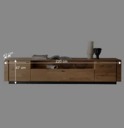 Wohnen Tv & Hifi-Möbel|Lowboards<TV Unterschrank aus Wildeiche mit Metallgriffen - Ilfred