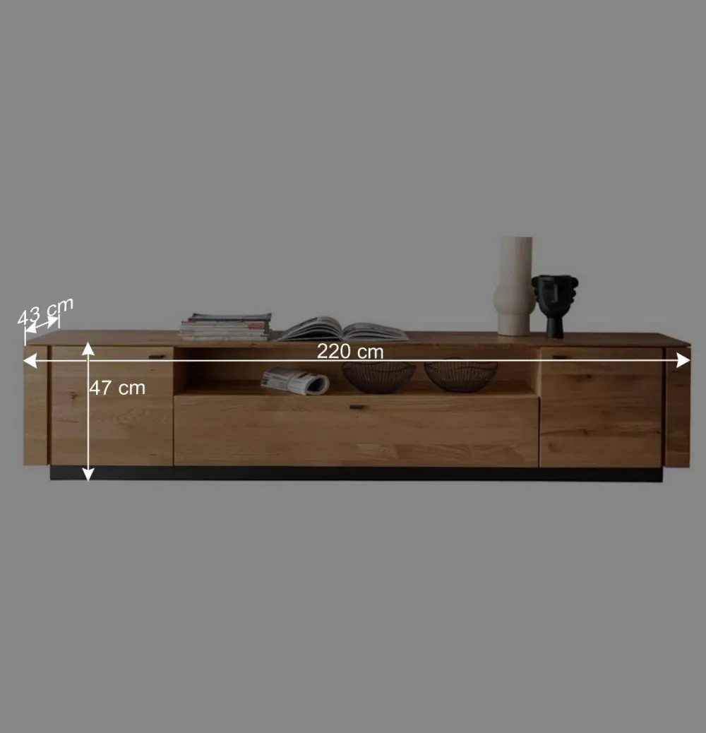 Wohnen Tv & Hifi-Möbel|Lowboards<TV Unterschrank aus Wildeiche mit Metallgriffen - Ilfred