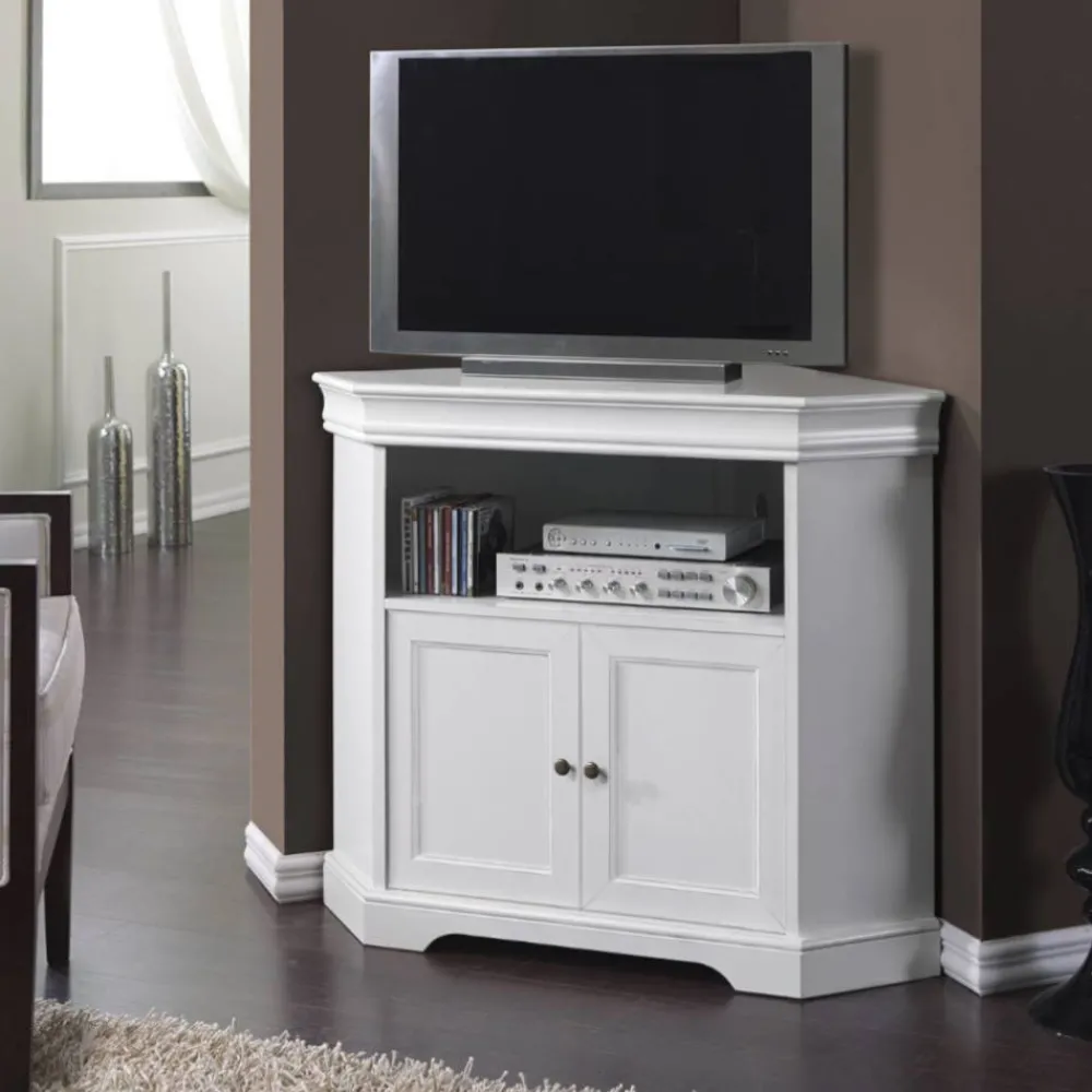 Wohnen Tv & Hifi-Möbel<TV Unterschrank für Ecke in Weiß - Zarinas
