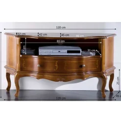 Wohnen Tv & Hifi-Möbel|Lowboards<TV Unterschrank im Barock Stil Dentro Nussbaumfarben