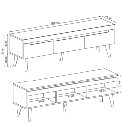 Wohnen Tv & Hifi-Möbel|Lowboards<TV Unterschrank im Skandinavischen Stil - Olcian