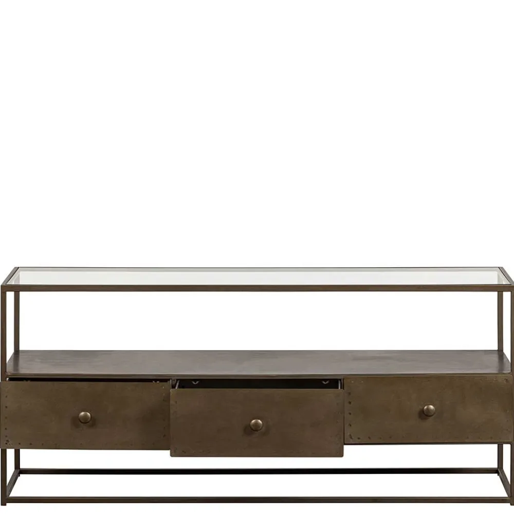 Wohnen Tv & Hifi-Möbel|Lowboards<TV Unterschrank in Altmessing Metall - Liviano