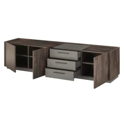 Wohnen Tv & Hifi-Möbel|Lowboards<TV Unterschrank in Eiche Dunkel und Anthrazit - Mundo