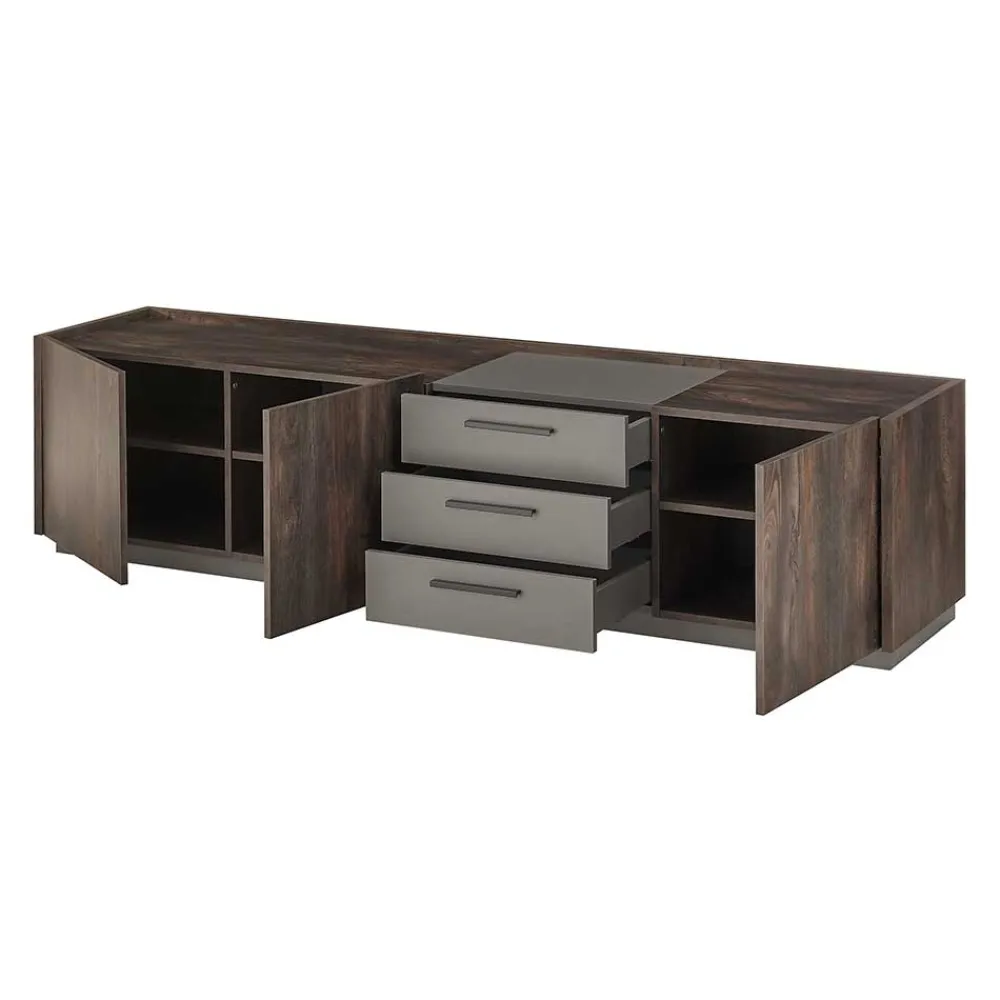 Wohnen Tv & Hifi-Möbel|Lowboards<TV Unterschrank in Eiche Dunkel und Anthrazit - Mundo