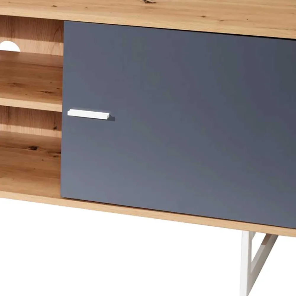 Wohnen Tv & Hifi-Möbel|Lowboards<TV Unterschrank in Eiche Optik mit Grau - Flurin