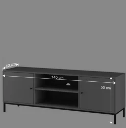 Wohnen Tv & Hifi-Möbel|Lowboards<TV Unterschrank in Grau mit Schwarz - Lagista