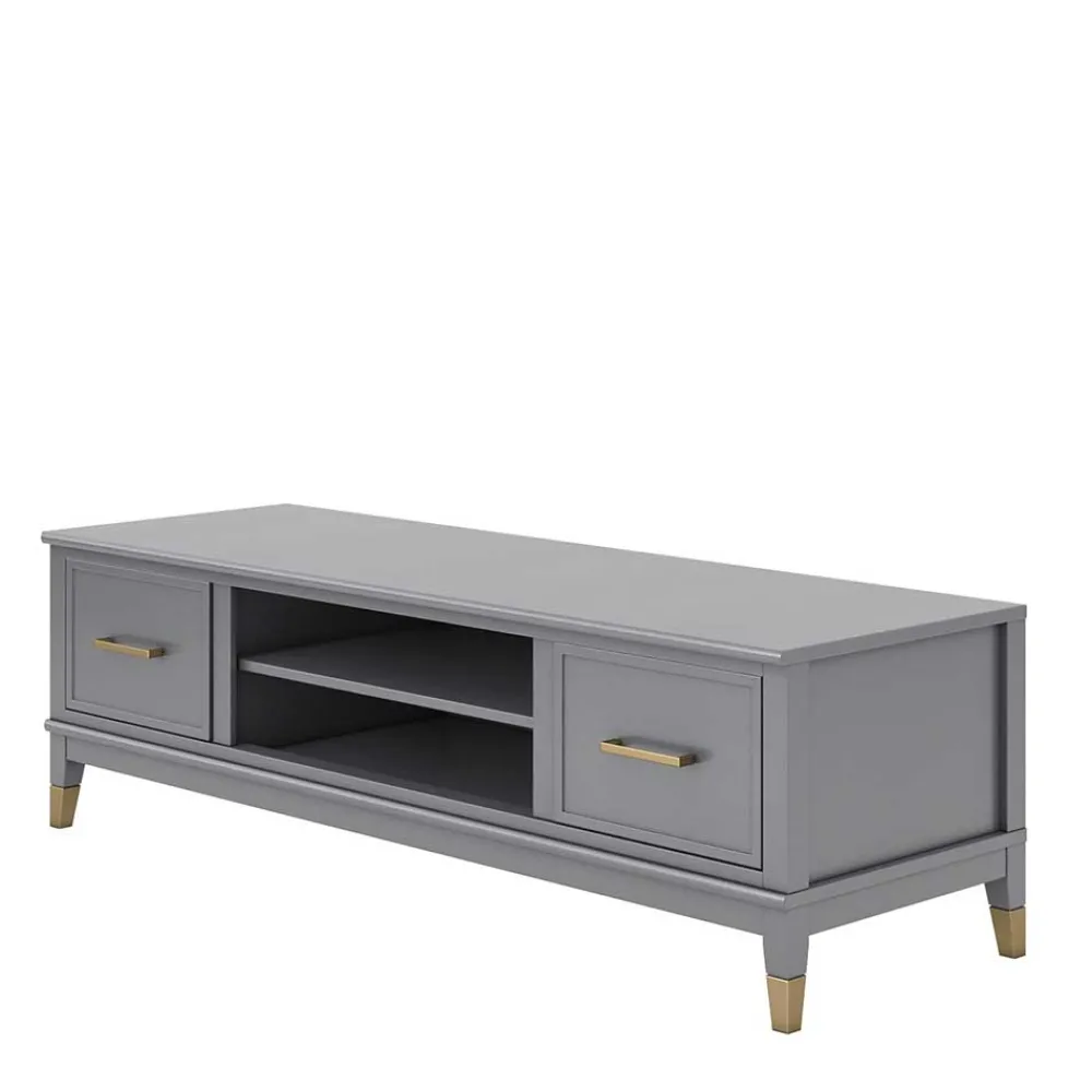 Wohnen Tv & Hifi-Möbel|Lowboards<TV Unterschrank in Grau und Gold - Tamila