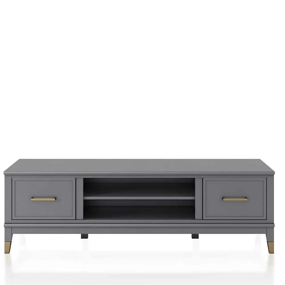 Wohnen Tv & Hifi-Möbel|Lowboards<TV Unterschrank in Grau und Gold - Tamila