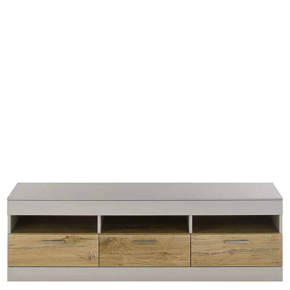 Wohnen Tv & Hifi-Möbel|Lowboards<TV Unterschrank in Hellgrau & Zinneiche NB - Lioscas