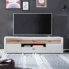 Wohnen Tv & Hifi-Möbel|Lowboards<TV Unterschrank in Lichtgrau mit Wildeiche - Ballina