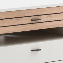Wohnen Tv & Hifi-Möbel|Lowboards<TV Unterschrank in Lichtgrau mit Wildeiche - Ballina