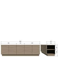 Wohnen Tv & Hifi-Möbel|Lowboards<TV Unterschrank in Schlammfarben - Ophra