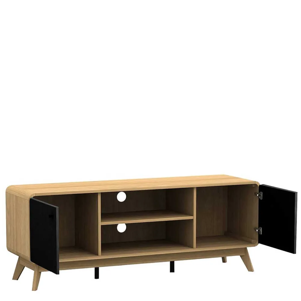Wohnen Tv & Hifi-Möbel|Lowboards<TV Unterschrank in Schwarz & Eiche Optik - Sondros