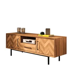 Wohnen Tv & Hifi-Möbel|Lowboards<TV Unterschrank mit Fischgrät Design Türen - Kerfa