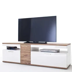 Wohnen Wohnwände<TV Wohnwand in Weiß & Eiche - Icadro (vierteilig)