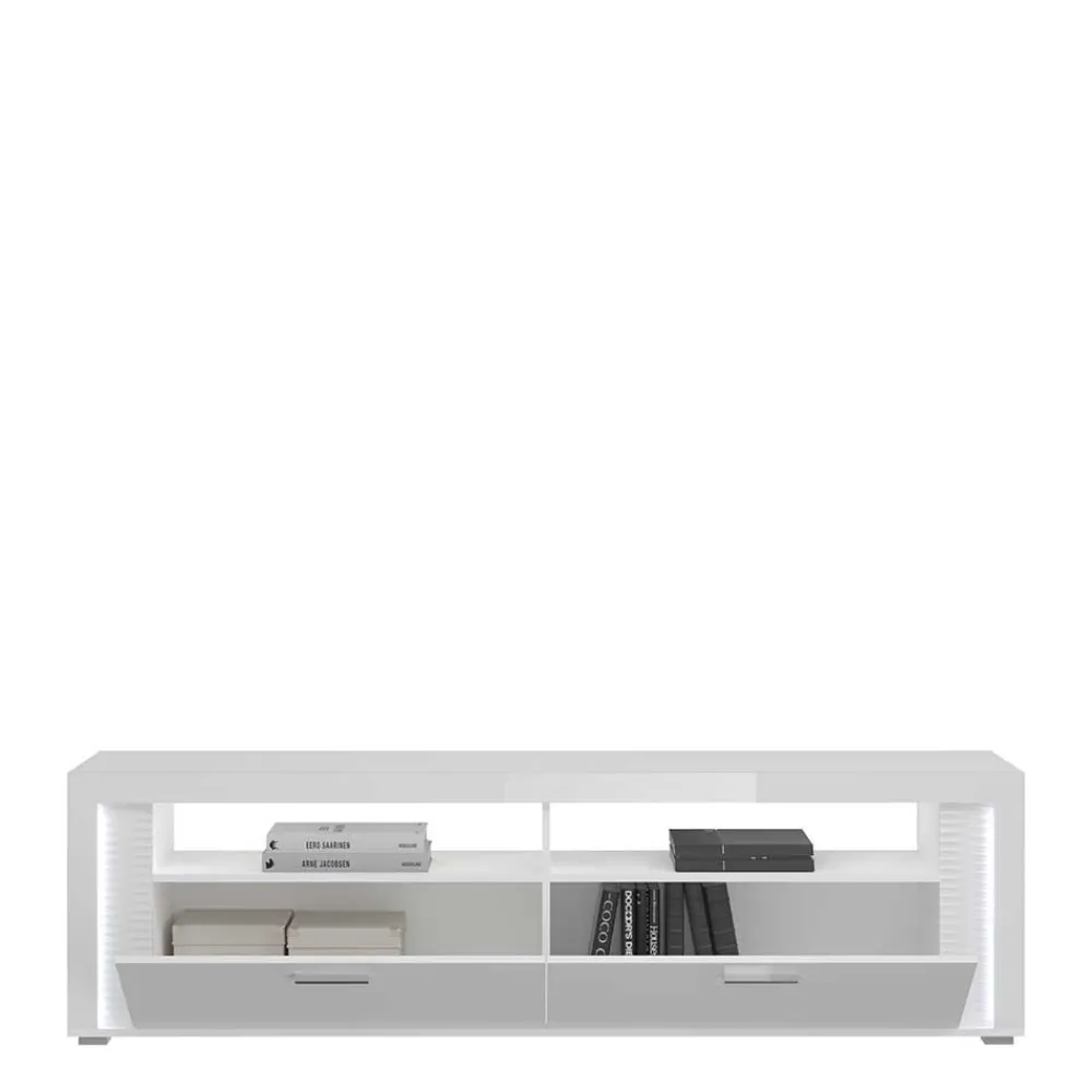 Wohnen Wohnwände<TV Wohnwand Möbel mit LED Set - Gomata (vierteilig)