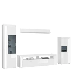 Wohnen Wohnwände<TV Wohnwand Möbel mit LED Set - Gomata (vierteilig)