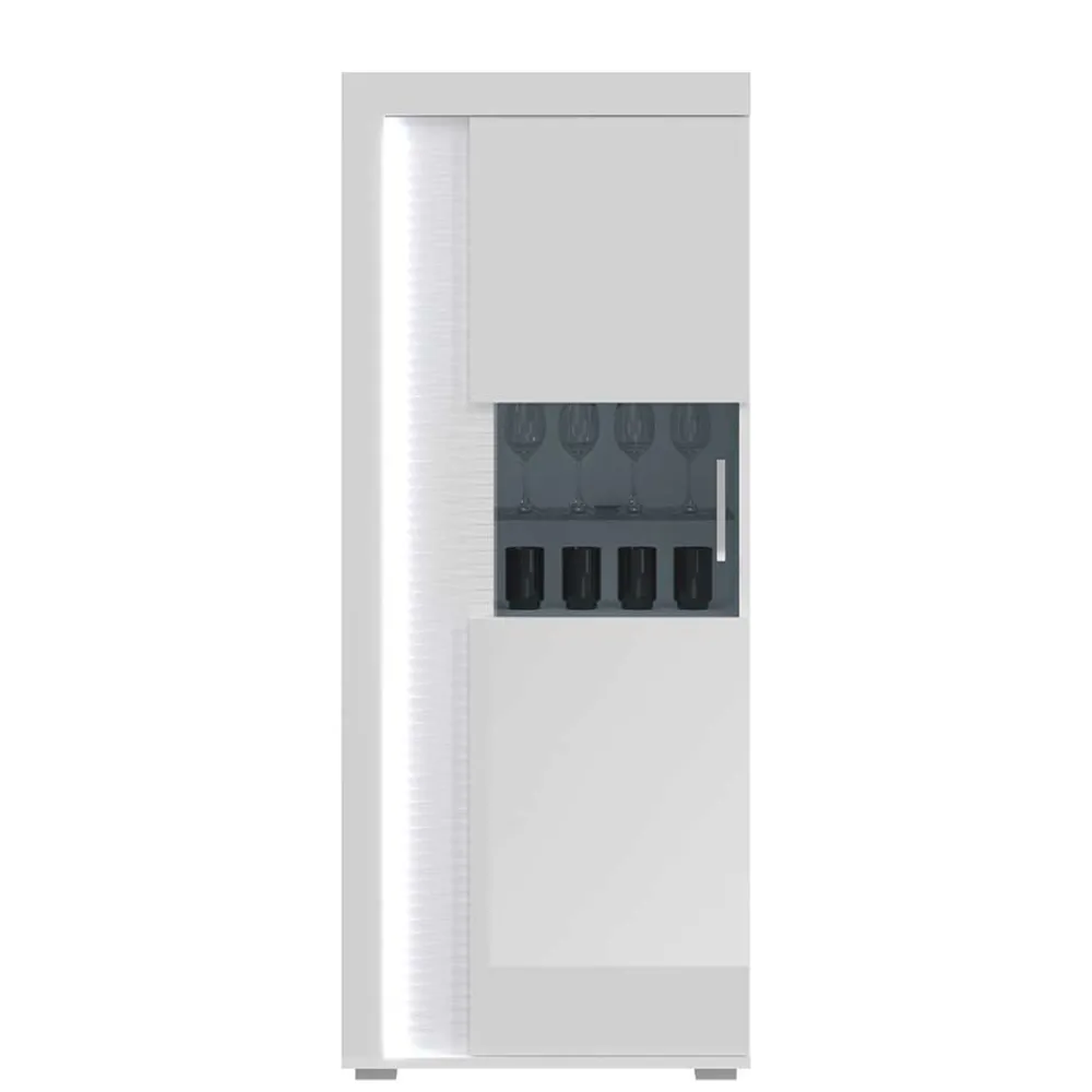 Wohnen Wohnwände<TV Wohnwand Möbel mit LED Set - Gomata (vierteilig)