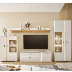 Wohnen Wohnwände<TV Wohnwand Möbelkombi mit LED - Racelyn (vierteilig)