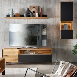 Wohnen Wohnwände<TV Wohnwand Möbelset 194 cm breit - Viligrana (dreiteilig)