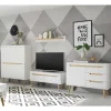 Wohnen Wohnwände<TV Wohnwand Möbelset im Skandi Style - Ginko (vierteilig)