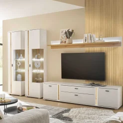 Wohnen Wohnwände<TV Wohnwand mit Licht Möbelset - Racelyn (vierteilig)
