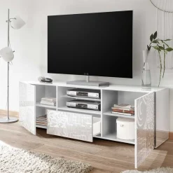 Wohnen Wohnwände<TV Wohnwand Schränke in Weiß - Vascaub (dreiteilig)