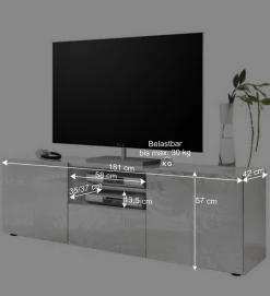 Wohnen Wohnwände<TV Wohnwand Schränke in Weiß - Vascaub (dreiteilig)