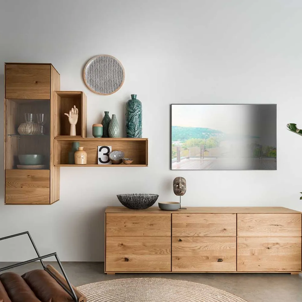 Wohnen Wohnwände<TV Wohnwand Set massiv - Sinta (vierteilig)