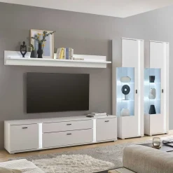 Wohnen Wohnwände<TV Wohnwandmöbel in Weiß Set - Tirol (vierteilig)