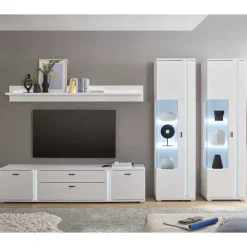 Wohnen Wohnwände<TV Wohnwandmöbel in Weiß Set - Tirol (vierteilig)