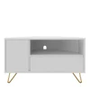 Wohnen Tv & Hifi-Möbel|Lowboards<TV-Board für die Ecke in Weiß & Gold - Patinca