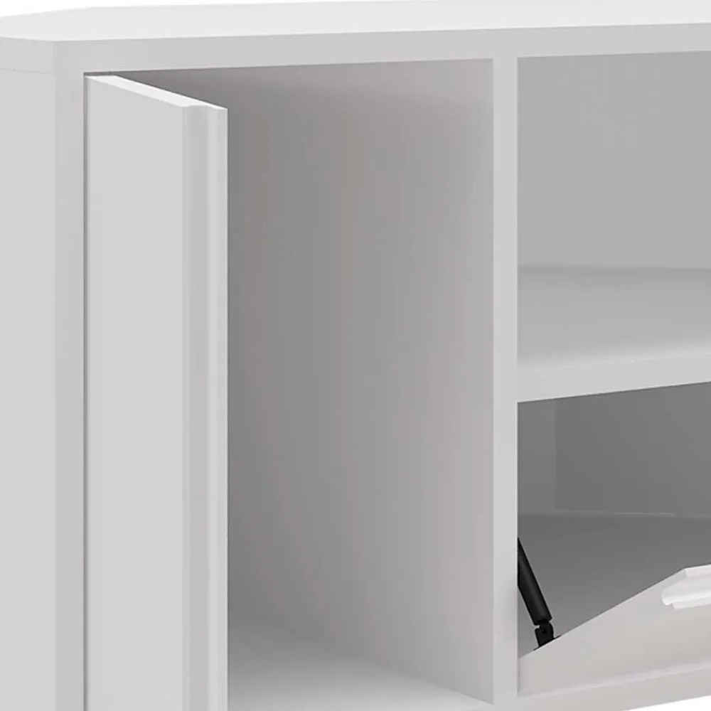 Wohnen Tv & Hifi-Möbel|Lowboards<TV-Board für die Ecke in Weiß & Gold - Patinca
