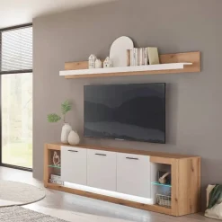 Wohnen Wohnwände<TV-Lowboard & Wandboard Set - Adejano (zweiteilig)