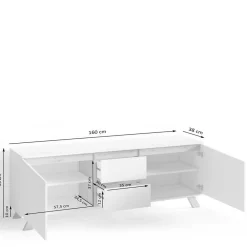 Wohnen Tv & Hifi-Möbel|Lowboards<TV-Lowboard in Anthrazit mit Wildeiche - Operatiu