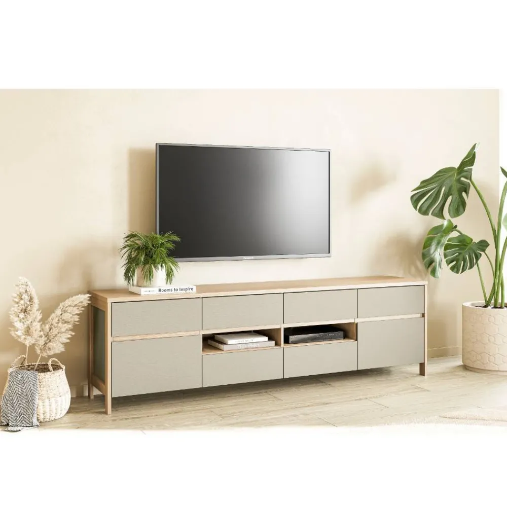 Wohnen Tv & Hifi-Möbel|Lowboards<TV-Unterschrank in Eukalyptus und Eiche Optik - Promo