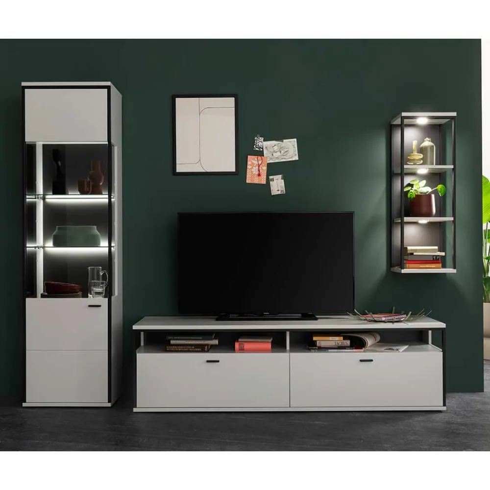 Wohnen Wohnwände<TV-Wohnwandmöbel Kombination - Loazin (dreiteilig)
