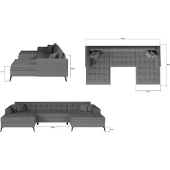Wohnen Sofas<U-Design Wohnlandschaft mit Schlaffunktion - Klevani