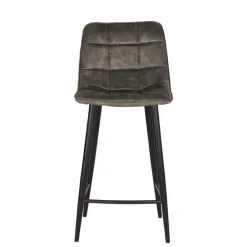 Wohnen Hocker|Stühle<Velours Barstühle in Dunkelgrün - Cremo (2er Set)