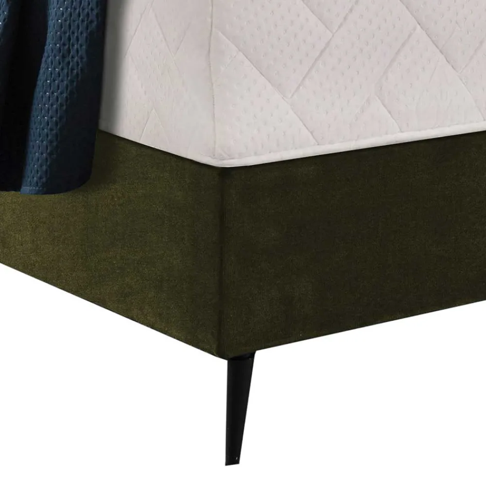 Wohnen Betten<Velours Boxspringbett in Oliv Grün - Prudenca