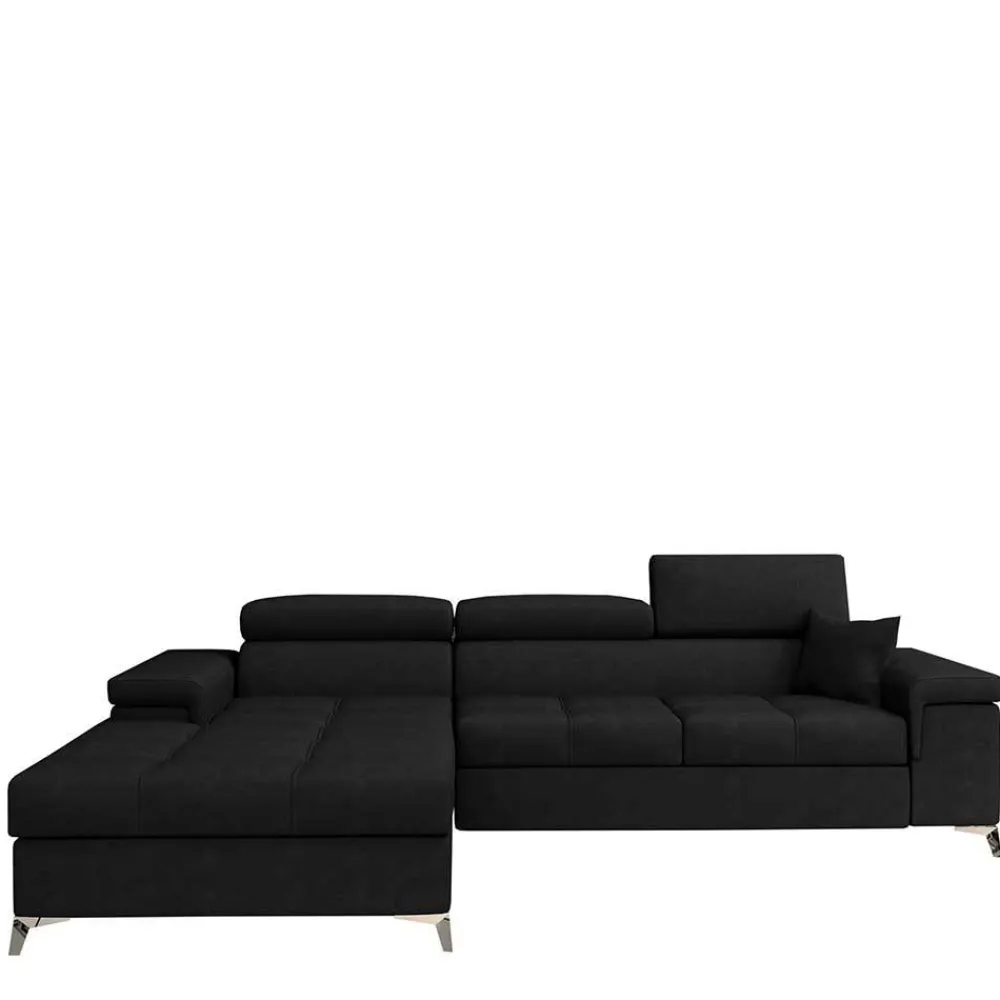 Wohnen Sofas<Velours Ecksofa in Schwarz - Milwaukee