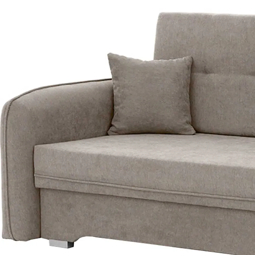 Wohnen Sofas<Velours Federkerncouch in Beigegrau - Fortinos